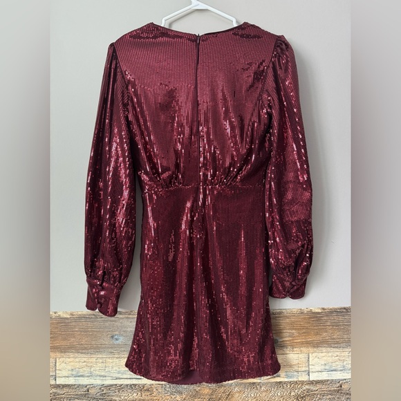 Dynamite Sequin Wrap Dress - Picture 7 of 8